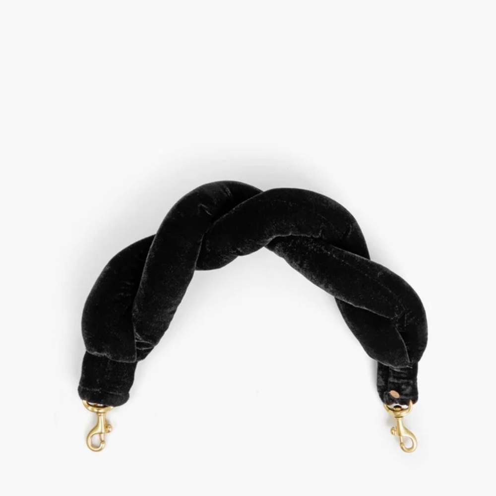 Clare V. Twisted Puff Top Handle Black Velvet
